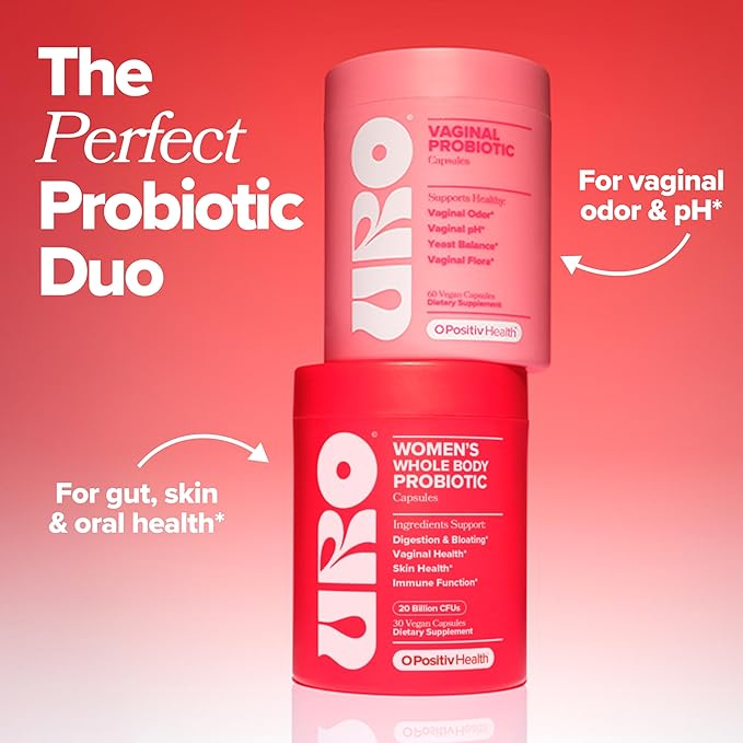 O Positiv URO Women’s Probiotic – All-in-one Probiotic for Women - Vaginal, Gut, Skin, and Oral Microbiome Health – 20B+ CFUs, Licorice Root, Dandelion – Non-GMO, Vegan, Gluten-Free – 30 Capsules