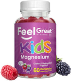 Feel Great Kids Calm Magnesium Gummies - Magnesium Supplement for Children - Magnesium Citrate Gummies - 60 Count