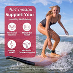 Nextdia Inositol Gummies Supplement with Evening Primrose Oil for Women - 40:1 Ratio Myo-Inositol 2000mg & D-Chiro Inositol 50mg with VIT D3 B12 & Zinc, Sugar-Free for Natural Balance, Vegan (120ct)