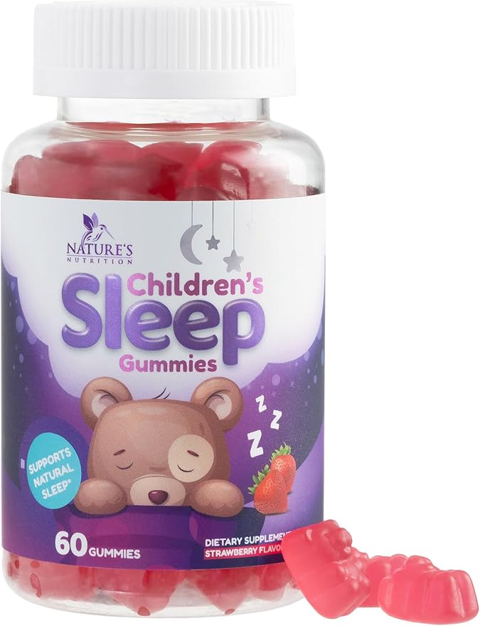 Kids Sleep Gummies with 2mg Melatonin Per Serving - Children's Sleep Gummy, Non-Habit Forming, Works with Natural Sleep Cycle, Supports Calm & Drug-Free, Natural Berry Flavor, 60 Gummies