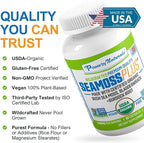 Power By Naturals Sea Moss Plus – USDA Organic Irish Sea Moss Capsules with Bladderwrack & Burdock Root – Immune Support – Vegan, Non-GMO, Gluten-Free – 120 Capsules, 2-Pack (2-Month Supply)