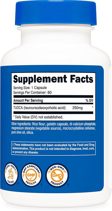 Nutricost Tudca 250mg, 60 Capsules (2 Bottles)