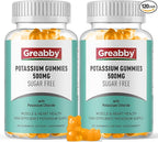 Potassium Gummies, Potassium Chloride 500mg for Adults, Sugar-Free Potassium Supplement, Muscle Relief & Heart Health for Women Men, Electrolyte Balance, Efficient Potassium Supply, 120 Servings