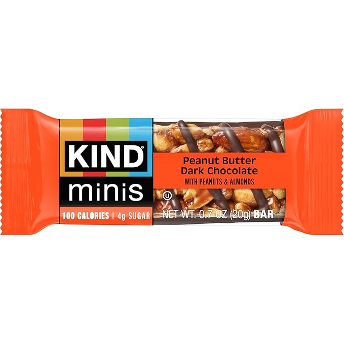 KIND Mini Snack Bars Variety Pack, Gluten Free, Low Sugar, Low Calorie Snacks, Dark Chocolate Nuts & Sea Salt, Peanut Butter Dark Chocolate, Caramel Almond & Sea Salt, 30 Count