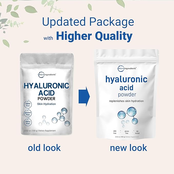 Hyaluronic Acid Serum Powder, 100 Grams | Low Molecular Weight, Cosmetics Grade | Skin Hydration and Moisture Support Supplements | Vegan, Water Soluble (Within 2 Hours)