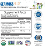 Power By Naturals Sea Moss Plus – USDA Organic Irish Sea Moss Capsules with Bladderwrack & Burdock Root – Immune Support – Vegan, Non-GMO, Gluten-Free – 120 Capsules, 2-Pack (2-Month Supply)