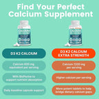 4-in-1 Calcium Supplements for Women and Men - Calcium with Vitamin D3 K2 5000 IU Supplement, 601mg per Serving for Heart, Bones & Body Defenses - Gluten-Free, Vegan-Friendly (360 ct) (Pack of 1)