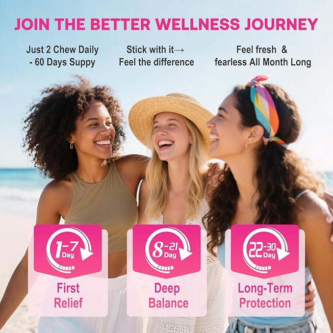 Feminine Balance Gummies for Women, Premium Ph Balance Gummies with Probiotic for Vaginal Flora Balance, Immune Support Supplement, Gluten-Free, Strawberry Flavor with Liquid Filled, 120 Count