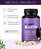 Nootrix Organic Plant 5 HTP+ Supplement | Supports Memory, Mental Focus, Cognitive Health & Energy | Promotes Healthy Mood & Brain Function | Vitamin B6 & L Theanine |60 Capsules