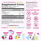 Micronized Creatine Monohydrate Powder – 5g per Serving, Creatine Supplement | Support ATP Boost Strength, Lean Muscle & Recovery | No Sugar, Dyes, or Fillers | Superior Mixing - Lemonade, 50 Servings