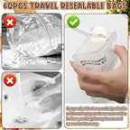 60Pcs Travel Pre-Sealed Bag, Travel Container Storage Products, Supplement Container for Gym Workouts Going Out Supplement Storage Solution