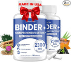 2300 MG Detox Binder Supplement – All-in-1 Detox Binder, Activated Charcoal, Zeolite, Bentonite Clay – Liver & Gut Detox Cleanse, Toxin Flush, Digestive, Max Absorption, 180 Vegan Capsules