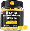 EnvyCure Creatine Monohydrate Gummies for Men & Women - with BCAA, Collagen Peptides, L-Taurine, Vitamin B12, D3, Creatine Monohydrate 5000mg (5g) Per Serving, Lemon Flavor, Sugar Free, 1 Pack