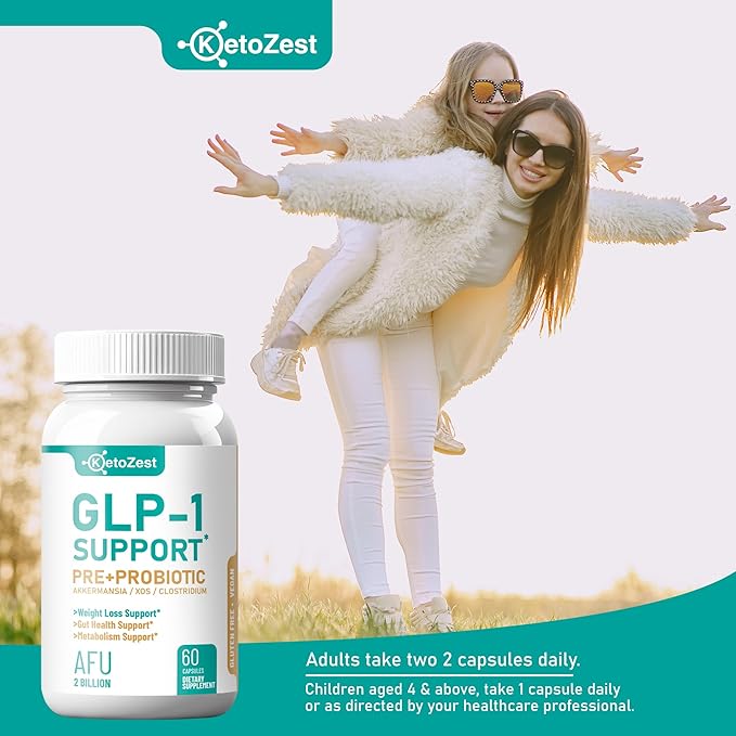 GLP-1 Support Weight Loss Supplement - Prebiotic Probiotic GLP1 Support for Women Men - Natural Support with Akkermansia Muciniphila for Fat Burn Gut & Metabolic Health Support