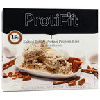 PROTIFIT - Low Calorie Snack Bar for Healthy Diets, High Protein, 15g Protein, Low Carb, Low Sugar, Ideal Protein Compatible, 7 Servings Per Box (Salted Toffee Pretzel)
