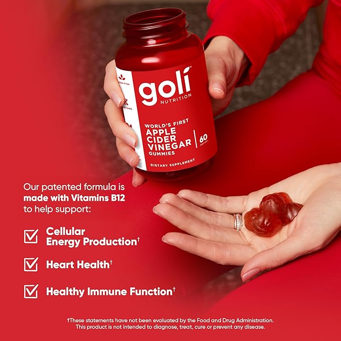 Goli Apple Cider Vinegar Gummies - Worlds First ACV Gummy with Vitamin B12, Beetroot & Pomegranate - Vegan, Non-GMO, Gluten-Free, 300 Count (5 Pack)