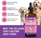 Premium Collagen for Dogs - Liquid Support for Joints, Skin, Coat, Bone, Immune System & HIPS - Collagen Supplement - Made in USA - 8oz