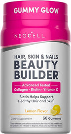 NeoCell Hair Skin and Nails Gummies | 60 Count | Collagen Peptides Plus Biotin | with Vitamins C and E | Advanced Beauty Builder Formula | for Women and Men