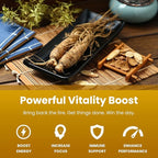 NutraChamps Korean Red Panax Ginseng Capsules | Extra Strength Ginsenosides for Energy, Focus, Performance, Vitality & Immune Support | Korean Red Ginseng Root Extract (90, Premium Gold)