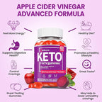 Keto ACV Gummies, Organic Apple Cider Vinegar Gummies Sugar Free: Apple Cider Vinegar with Mother, Vitamin B12 & B6, Gut Health, Metabolism, Gluten Free & Vegan, Beet Root - 60 Count