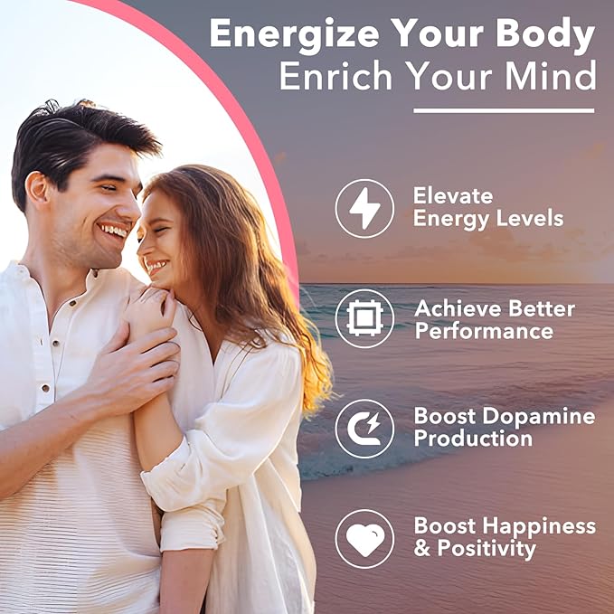 L Tyrosine Gummies, L-Tyrosine Supplement, 10-in-1 Tyrosine Gummies with Vitamin B6 D3, Tyrosine Supplement Support Cognitive, Memory, Energy, Mood for Adult & Kids, Strawberry Flavor, 60 Ct