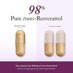 Reserveage Beauty, Resveratrol 500 mg with Pterostilbene, Antioxidant Supplement for Immune Support & Heart Health, Supports Healthy Aging, Paleo, Keto, 60 Capsules (60 Servings)