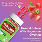 Magnesium Glycinate Gummies 600mg, Magnesium Gummies for Women & Men, with Magnesium L-Threonate 300mg, CoQ10 and Black Pepper, Vegan (120 Count)