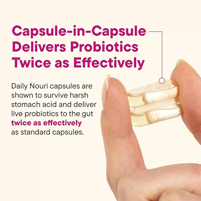 Daily Nouri Probiotics for Women | Vaginal Health + Urinary Tract Support | Vaginal pH & Microbiome Balance | 5 Clinically Studied Strains + Cranberry & Omega | 30-Day Supply
