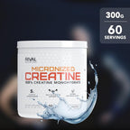 RIVAL NUTRITION Micronized Creatine I 100% Creatine Monohydrate Powder I 60 Servings I 5g Per Serving I Supports Muscle Performance, Lean Mass, and Cognitive Function | Unflavored I for Men & Women