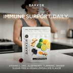 Barker Wellness Immunity Gummies with Vitamin C, Zinc, Elderberry, Turmeric & Ginger for Daily Immune Support | Vegan, Sugar-Free, Lemon-Lime Flavor | Seasonal Wellness Essentials, 60 Count