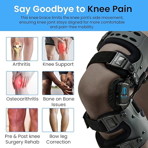 Comfyorthopedic UPGRADED Single Side OA Medial Unloader Knee Brace for Men and Women Osteoarthritis & Arthritis Pain Support, Bone on Bone Joint Offloader L1851 L1843 Built-in Hex Key, Fits Up To 32in Plus Size Thigh Left