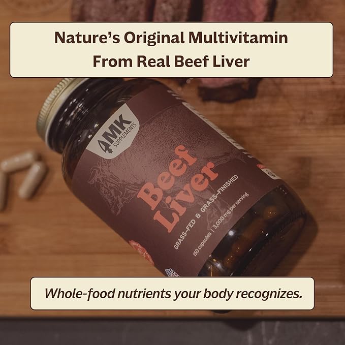 MK Supplements Grass Fed Beef Liver Supplement, Supports Energy Production, Detoxification, Digestion, Immunity and Full Body Wellness, Non-GMO, Freeze Dried, 30 Servings (3,000 mg Each)