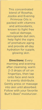 Burt's Bees Gua Sha Face Oil With Rosehip Seed Extract,Reduces Appearance of Fine Lines and Wrinkles,Use with Ice Roller & Facial Tools,Natural Origin Skin Care,0.51 fl. oz.,(Pack of 2)