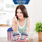 Quick Slim Meal Replacement Shake for Weight Loss, 30 Servings, Complete Meal Replacement Powder, Low Carb Diet Shakes for Women & Men, 20g Protein, 27 Vit & Min, Fiber, Gluten Free (Strawberry Cream)