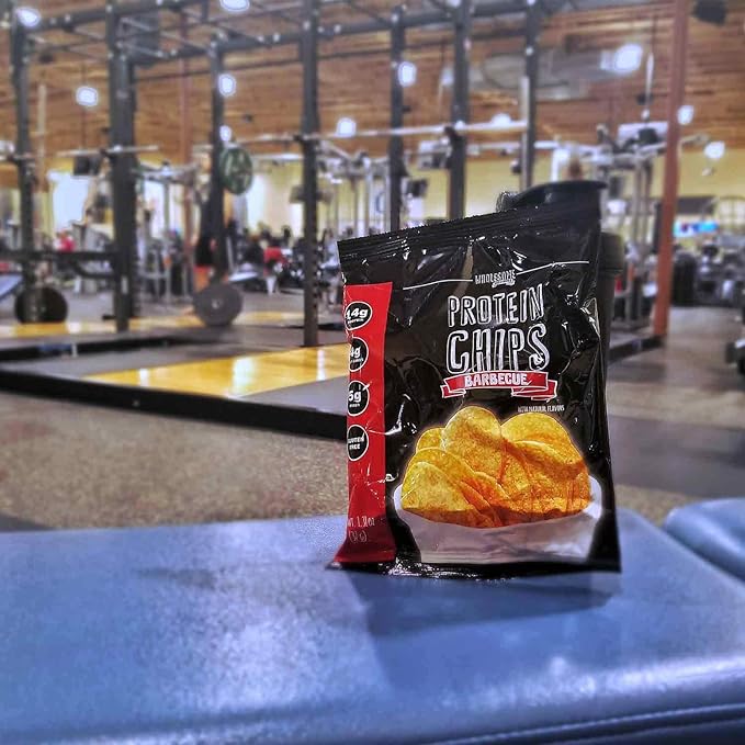 Protein Chips, 14g Protein, 3g-4g Net Carbs, Gluten Free, Keto Snacks, Low Carb Snacks, Protein Crisps, Keto-Friendly, Made in USA (Barbecue, 1 Pack)