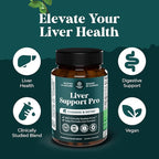 Pro Liver Support Supplement - 2X More Effective than Milk Thistle - Advanced Liver Health Supplement With Clinically Tested 4’Liver Cleanse Detox & Repair Support - 60 Count (Pack of 1)