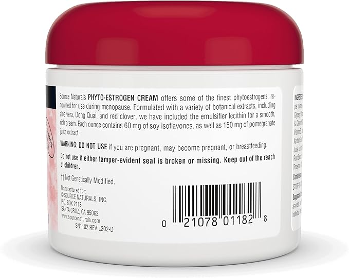 Source Naturals Phyto-Estrogen Cream, Paraben-Free - 4 oz Cream