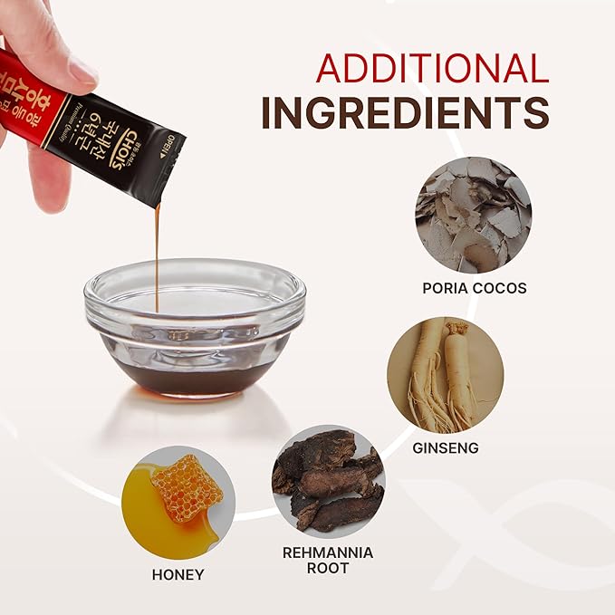 KWANGDONG Premium Korean Red Ginseng Extract - 6-Year Grown, High Ginsenoside Concentration for Immune Support, Fatigue Relief, and Energy Boost - 30 Convenient Daily Packs