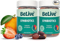BeLive Synbiotics - Probiotic & Prebiotic Fiber Gummies – High Strength Inulin (3g), Dietary Fiber Supplement, Digestive Support for Kids & Adults - Strawberry, Orange, Blueberry Flavor | 2-Pack