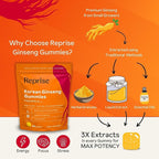 Ginseng Gummies for Adults | Korean Ginseng Supplement for Men and for Women | 240 mg Red Ginseng Gummy | Energy Gummies for Memory, and Immunity | Pineapple Flavored Ginseng Chews, 45 Gummies