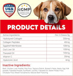 Collagen for Dogs - 150 Chews - Joint, Skin & Coat Supplement with Hyaluronic Acid, Eggshell Membrane & Vitamin C - Daily Hip & Joint Support for Senior Dogs & Puppies - Beef