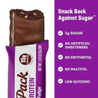 Munk Pack Brownie Nut Fudge Keto Protein Bars | 15g Protein, 1g Sugar, 4g Net Carbs | Vegan, Plant-Based Snacks for Gut Health | 12 Count