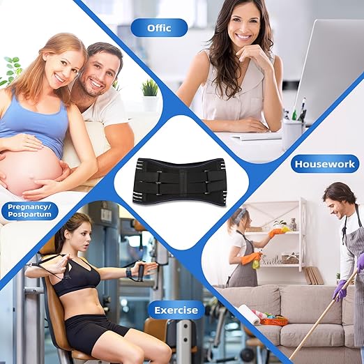 Sacroiliac SI Joint Hip Belt for Women and Men–Adjustable Hip Brace with 5 Springs, Non-Slip Support Brace for SI Joint, Lower Back, Pelvis, Sciatica & Trochanter Pain Relief (Black, Large)