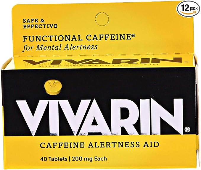 Vivarin Tablets Alertness Aid, 40 Count, Pack of 12 boxes
