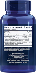 Life Extension Vitamins D and K with SeaIodine Bone Brain Thyroid Arterial Support Non GMO Once Daily Gluten Free, 60 Count