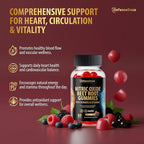 Beet Root Gummies - Advanced Nitric Oxide Blood Pressure & Heart Soft Chews Support Supplement - Men Women Natural Chewable Beets for Cardiovascular Health & Energy - Sugar-Free Vegan
