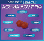 Ashwa ACV Pro Health - Sugar Free Apple Cider Vinegar Gummies with Ashwagandha, Advanced Keto, Stress Relief Supplements with Vitamin D, 1g Carbs Per Gummy (60 Count)