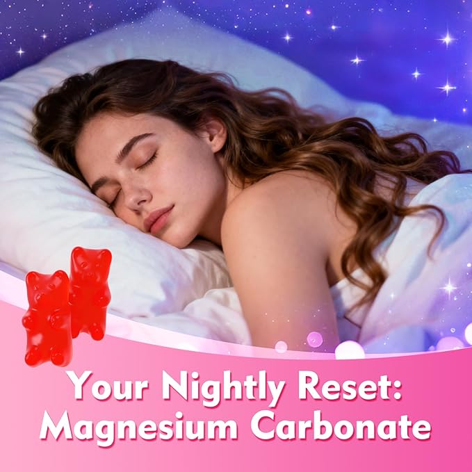 2 Pack Magnesium Carbonate 500mg Gummies, High Absorption Magnesium Supplement for Adults - Support Muscle Function, Vegan, Sugar Free, Raspberry Flavor, 120 Count