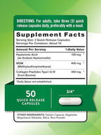 Nature's Truth Hyaluronic Acid with Collagen & MSM | 900mg | 50 Capsules | Non-GMO & Gluten Free Supplement
