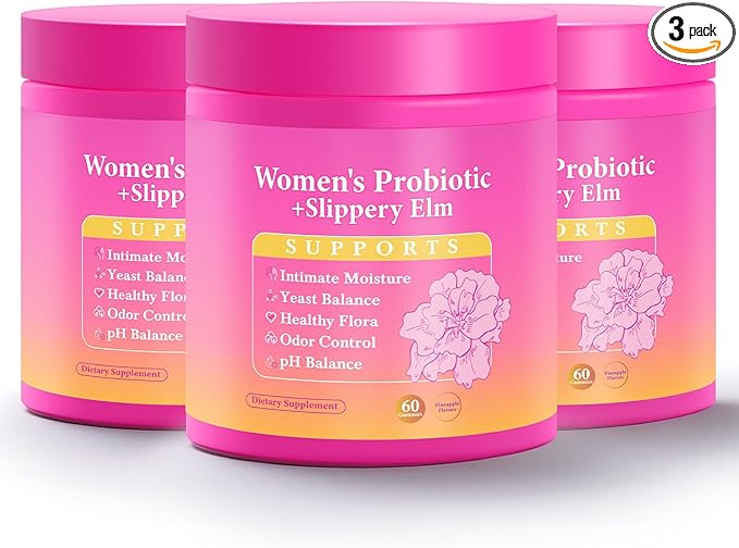 Her Juicy Feminine Probiotics Gummies, Premium Feminine Balance Gummies with Slippery Elm for Women's pH Balance, Healthy Odor, Flora and Immune Support – 90-Day Supply
